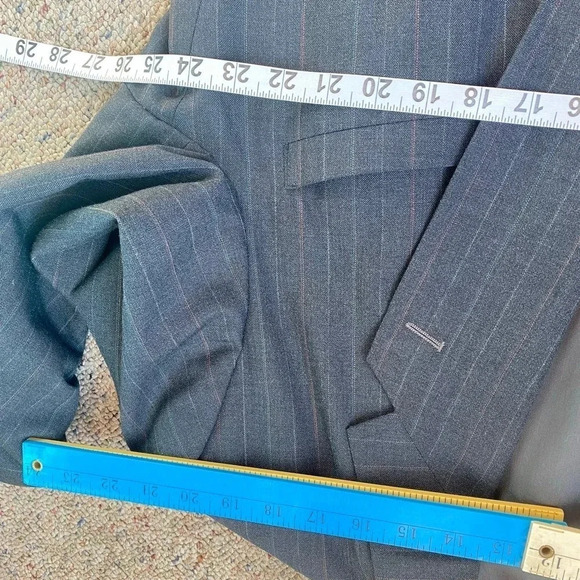 Towncraft Worsted Wool Blend 2 Button Gray Blazer Men’s Size 50R Pockets - Picture 2 of 8